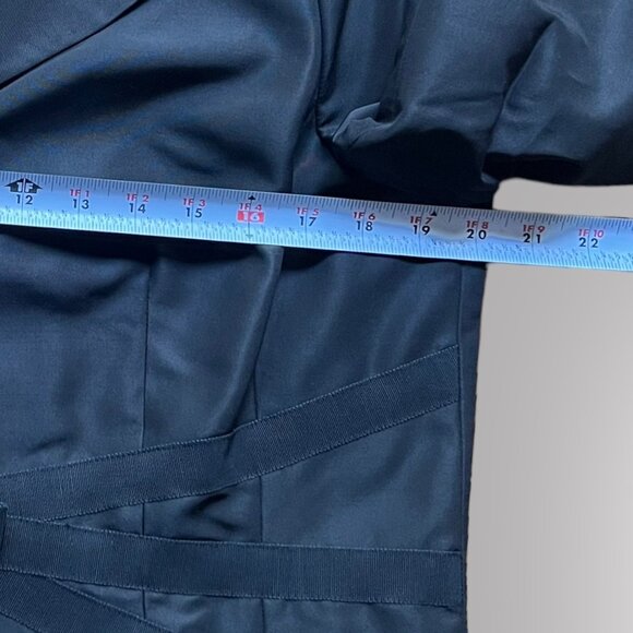 Rickie Freeman Teri Jon Size 16 Black Silk Wool Blend Corset Bow Blazer Jacket - Picture 5 of 11